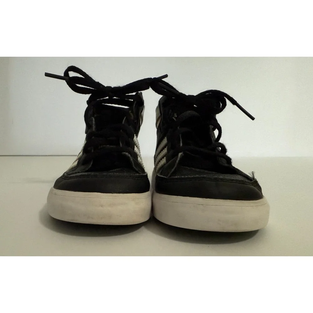Adidas Hoops‎ Mid 2.0 Kids Black White Gold Sneakers Size 10K FV5738 Ortholite